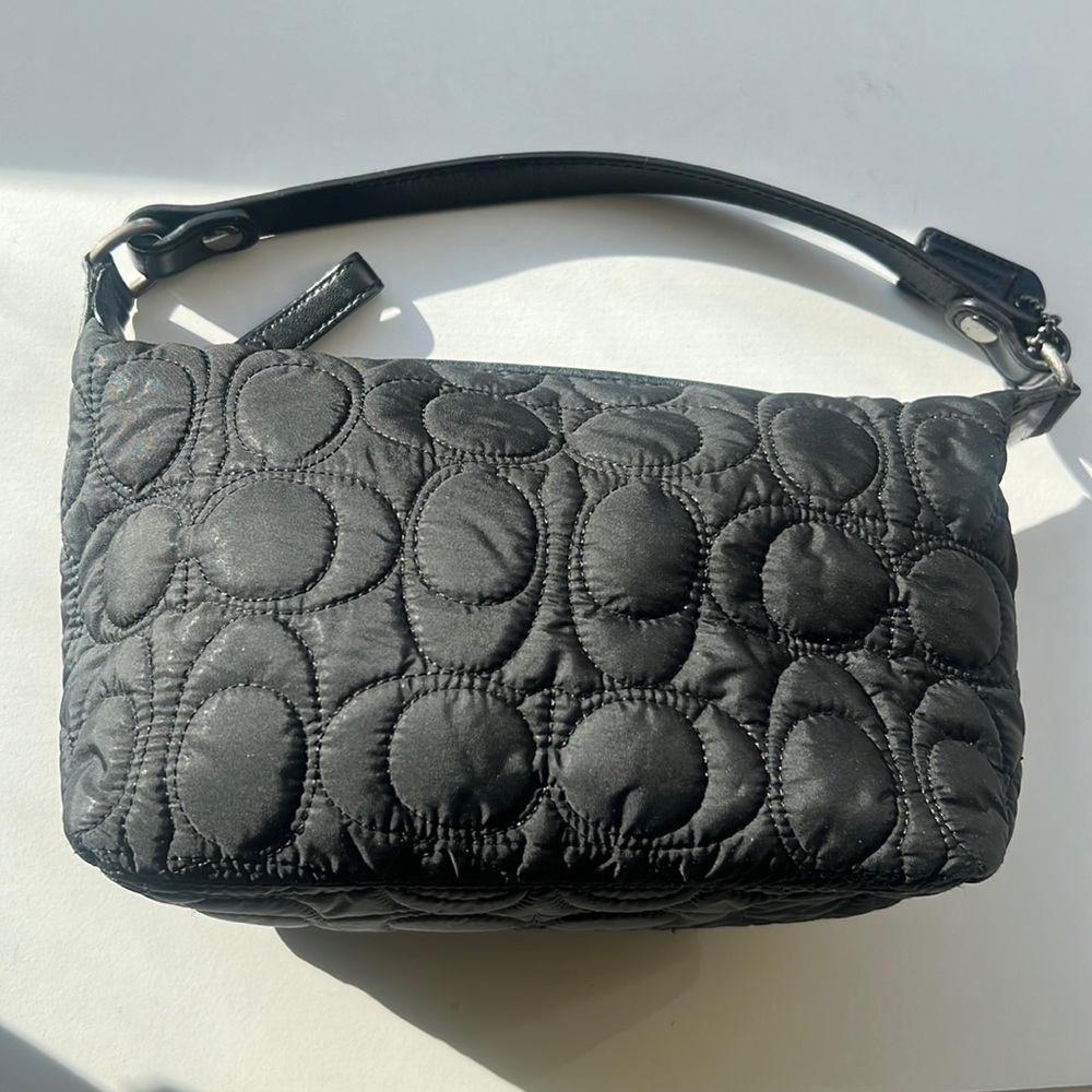Coach Quilted Mini Purse. Black with Tan Interior. Excellent Condition